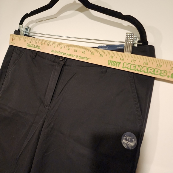 Lands' End NWT Wide Leg Weekend Chino Trousers Black Slant Pocket Pants Classic - Picture 9 of 13